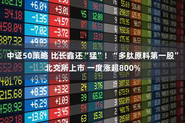 中证50策略 比长鑫还“猛”!“多肽原料第一股”北交所上市 一度涨超800%